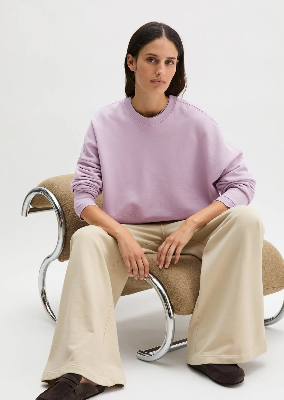 Sweatshirt relaxed mit recycelter Baumwolle