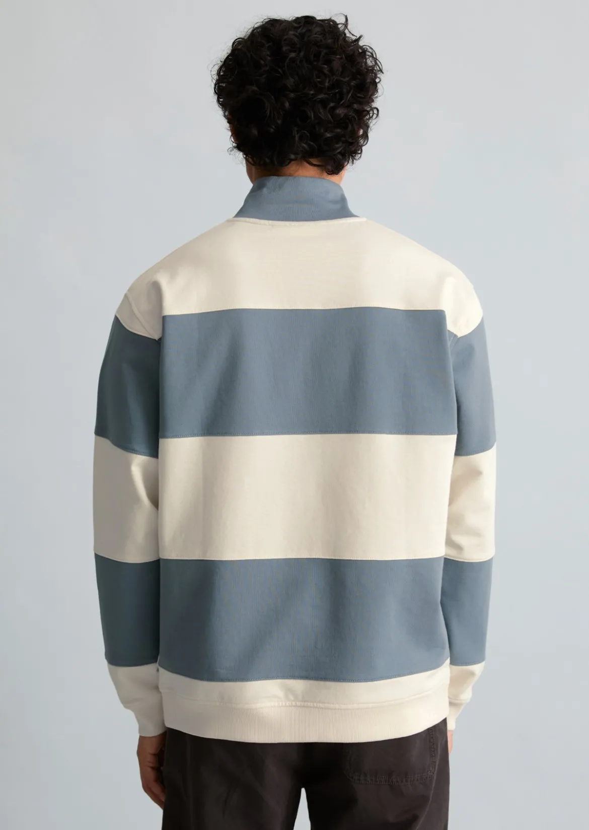 Sweat-Troyer relaxed mit Cut-&-Sew-Blockstreifen