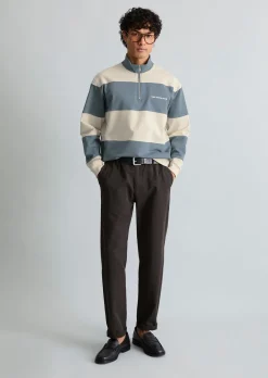 Sweat-Troyer relaxed mit Cut-&-Sew-Blockstreifen