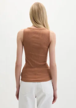 Tanktop regular aus elastischem Rippjersey