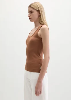 Tanktop regular aus elastischem Rippjersey