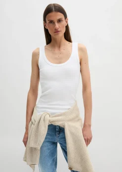 Tanktop regular aus elastischem Rippjersey