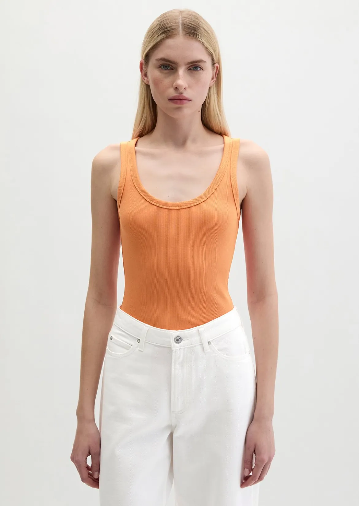 Tanktop regular aus elastischem Rippjersey
