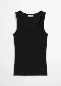 Tanktop regular aus elastischem Rippjersey