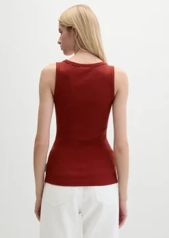 Tanktop regular aus elastischem Rippjersey