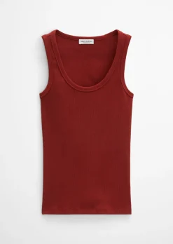 Tanktop regular aus elastischem Rippjersey
