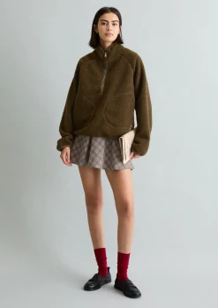 Teddy-Sweatshirt relaxed aus recyceltem Polyester