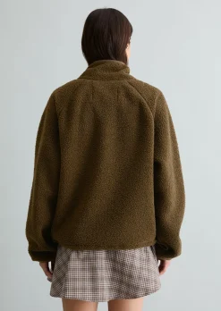 Teddy-Sweatshirt relaxed aus recyceltem Polyester