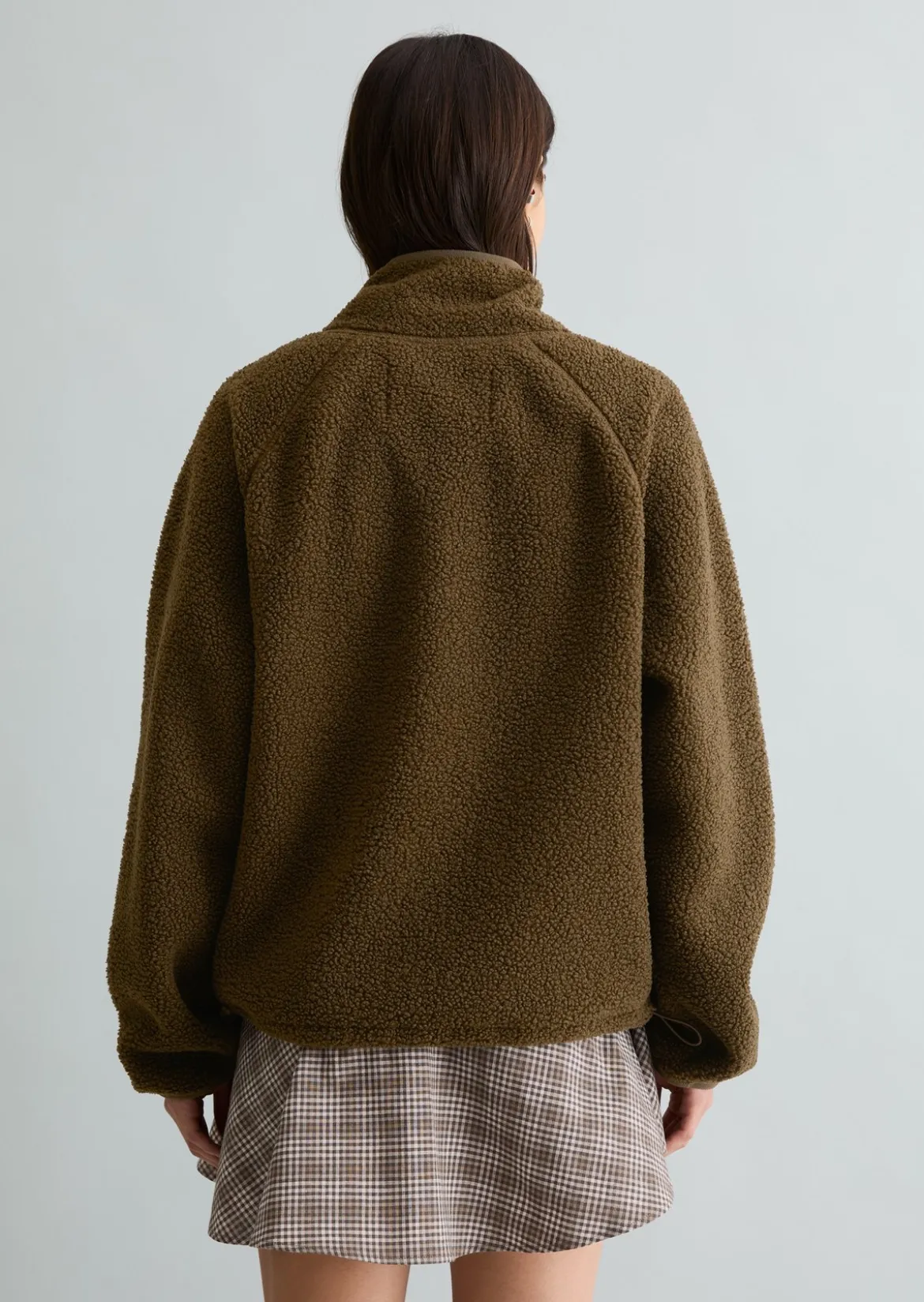 Teddy-Sweatshirt relaxed aus recyceltem Polyester