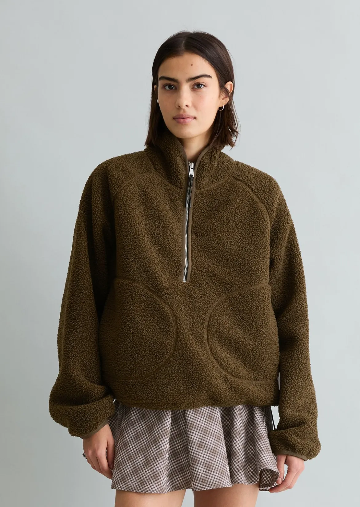 Teddy-Sweatshirt relaxed aus recyceltem Polyester