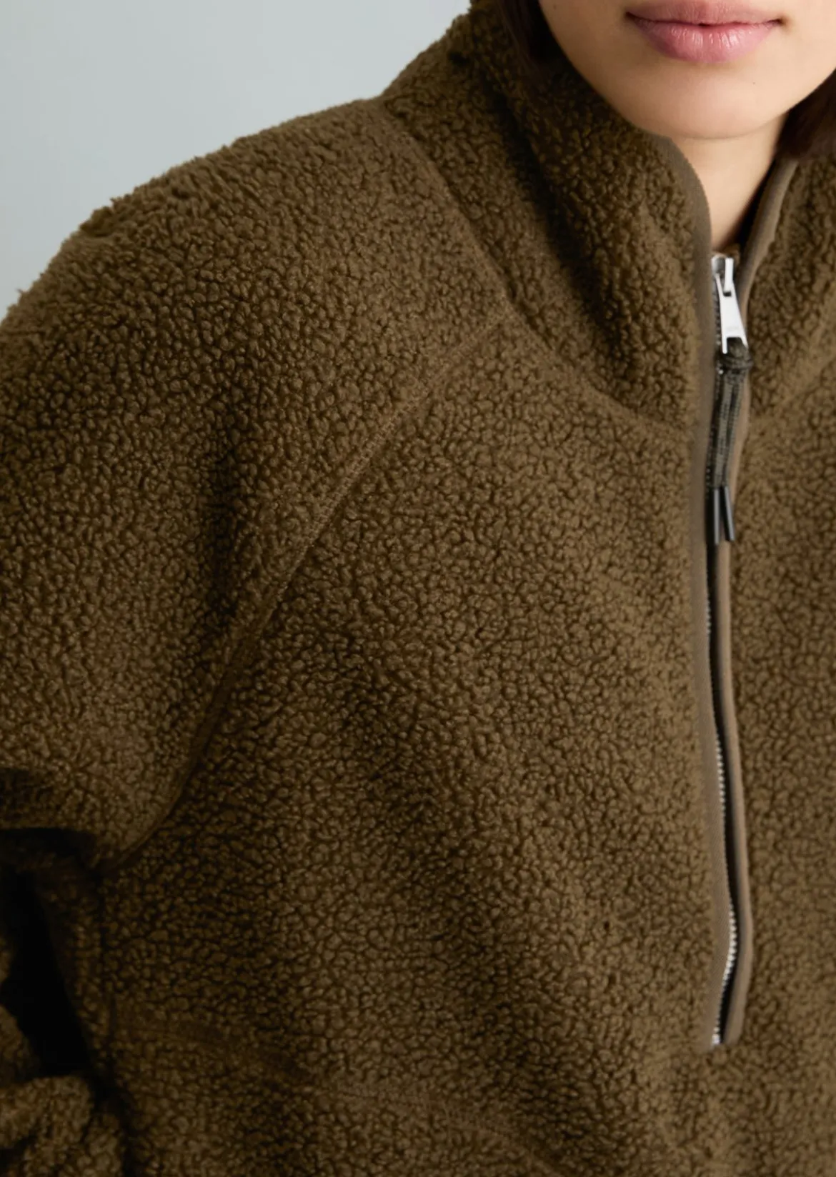 Teddy-Sweatshirt relaxed aus recyceltem Polyester