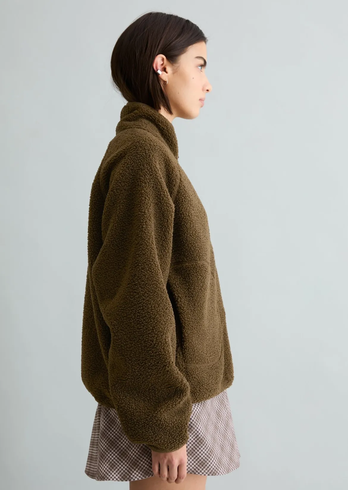 Teddy-Sweatshirt relaxed aus recyceltem Polyester