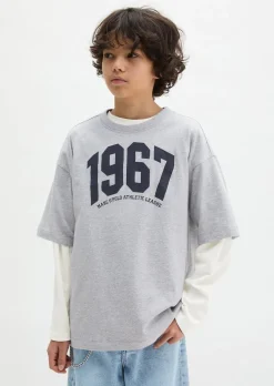 TEENS-BOYS T-Shirt mit kontrastfarbenem Brustprint
