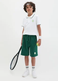 TEENS-UNISEX Sweatshorts mit gelbem Tennisball-Highlight
