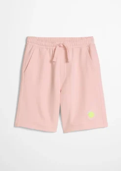 TEENS-UNISEX Sweatshorts mit gelbem Tennisball-Highlight