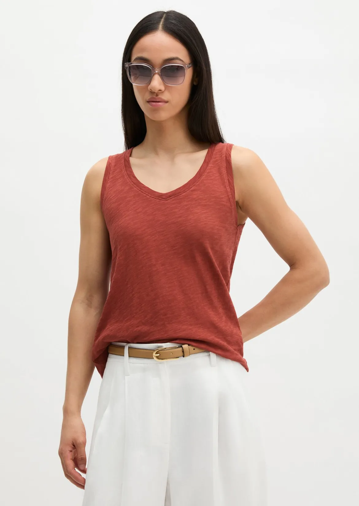Top regular aus Slub-Jersey