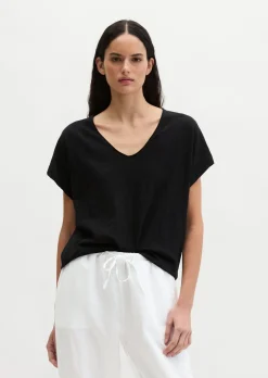 T-Shirt loose aus Slub-Jersey