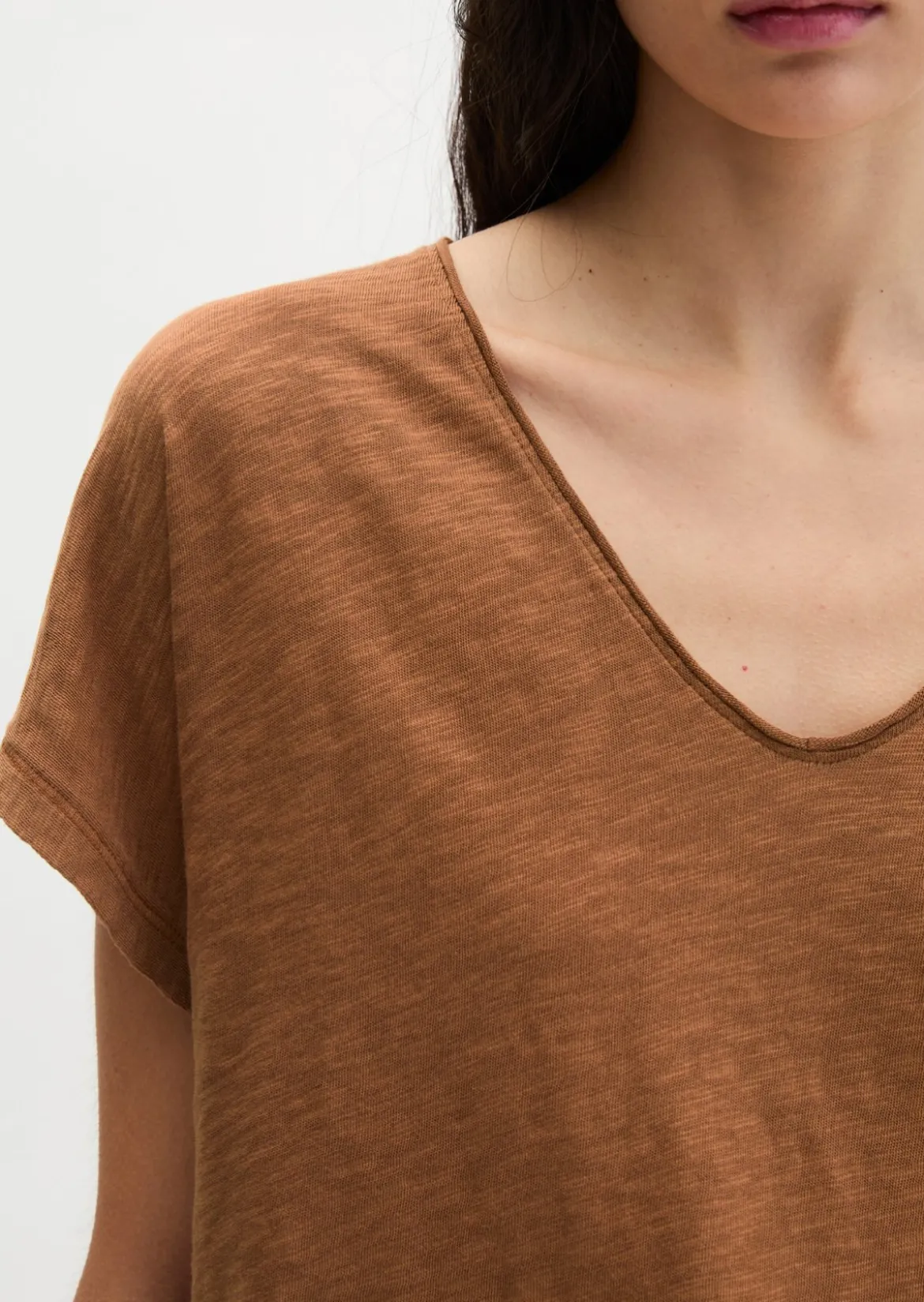 T-Shirt loose aus Slub-Jersey