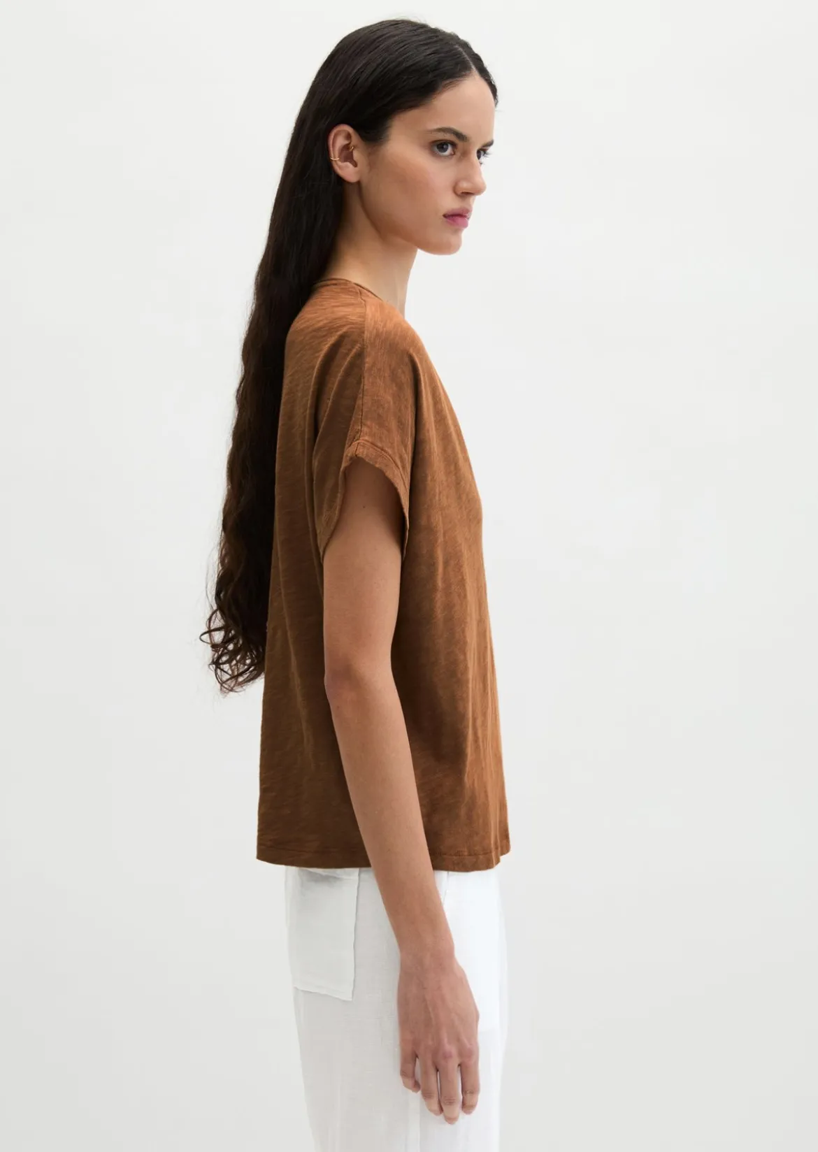 T-Shirt loose aus Slub-Jersey