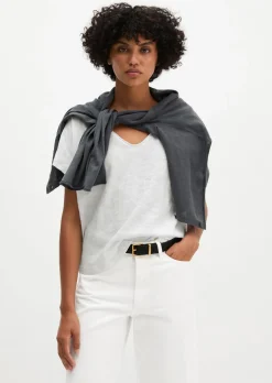 T-Shirt loose aus Slub-Jersey