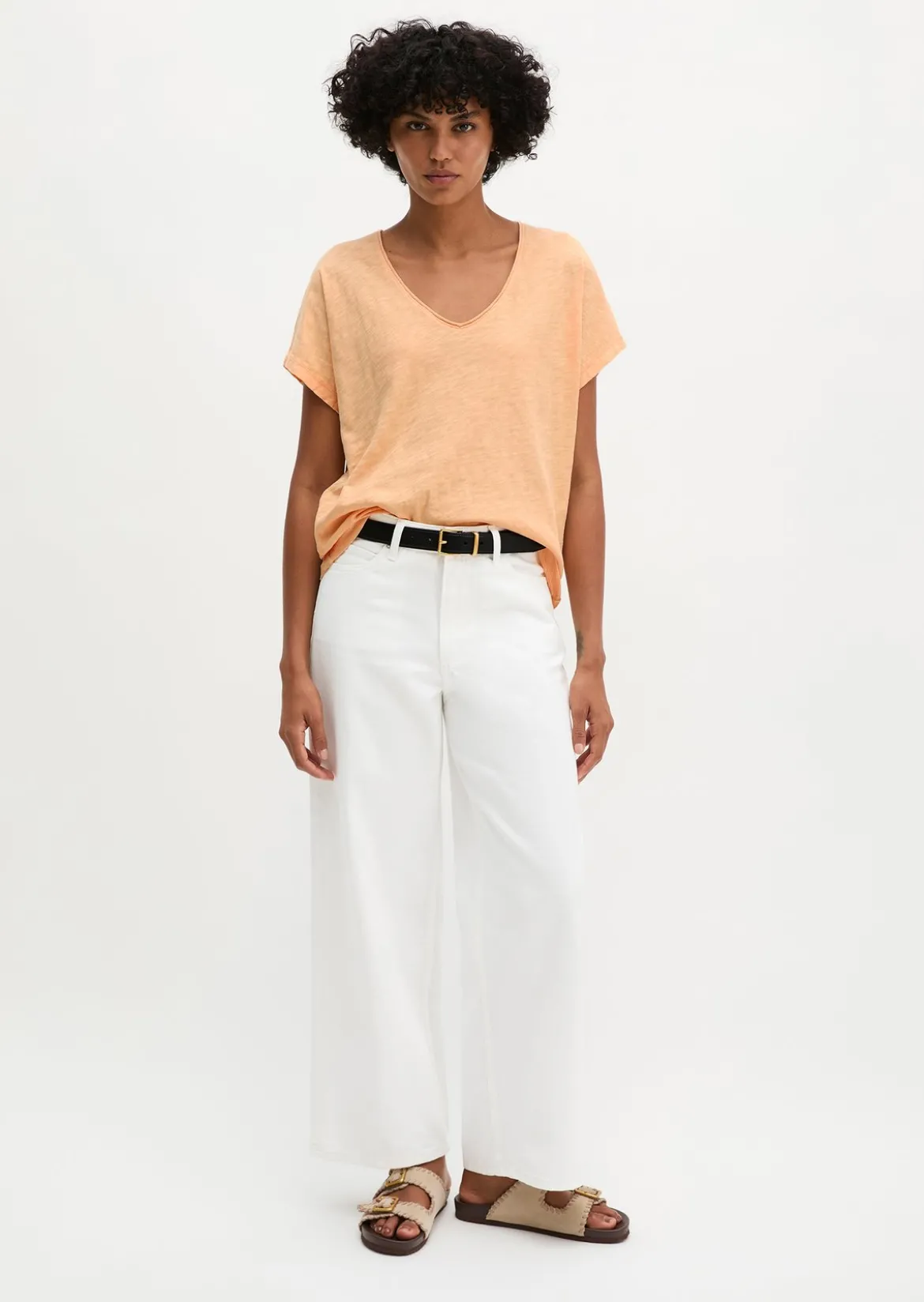 T-Shirt loose aus Slub-Jersey