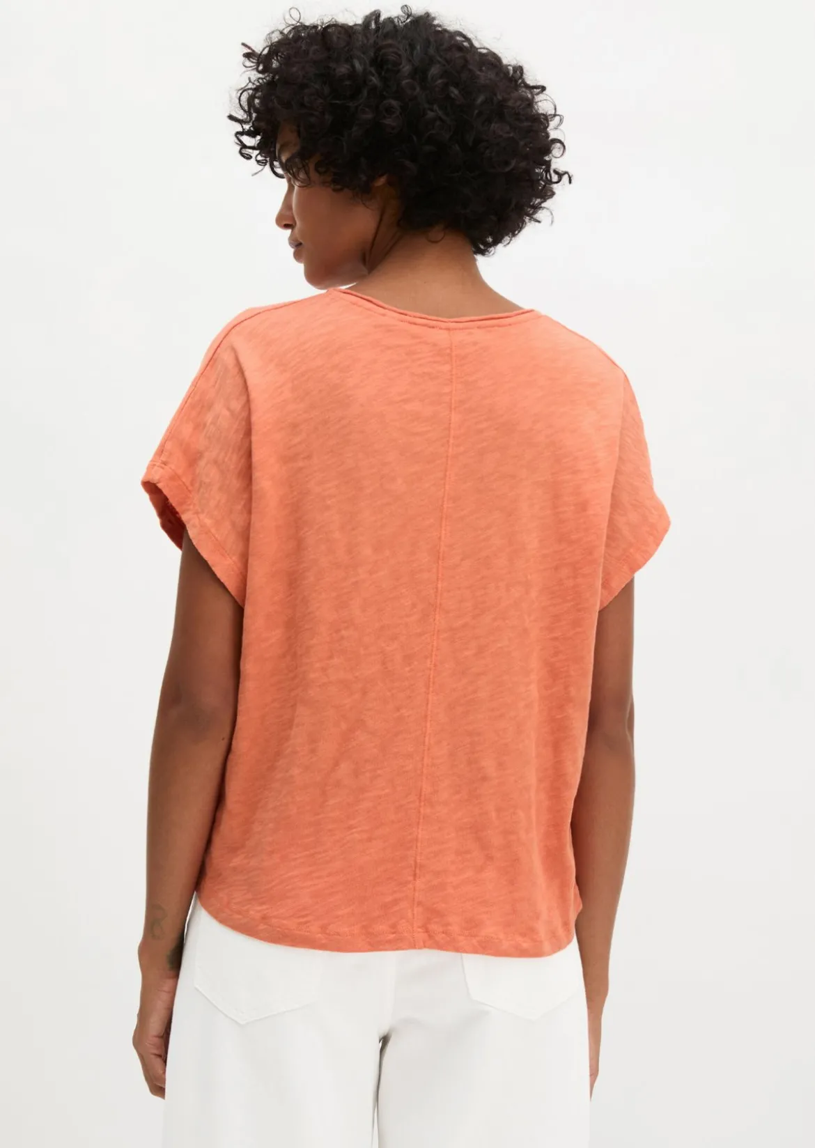 T-Shirt loose aus Slub-Jersey