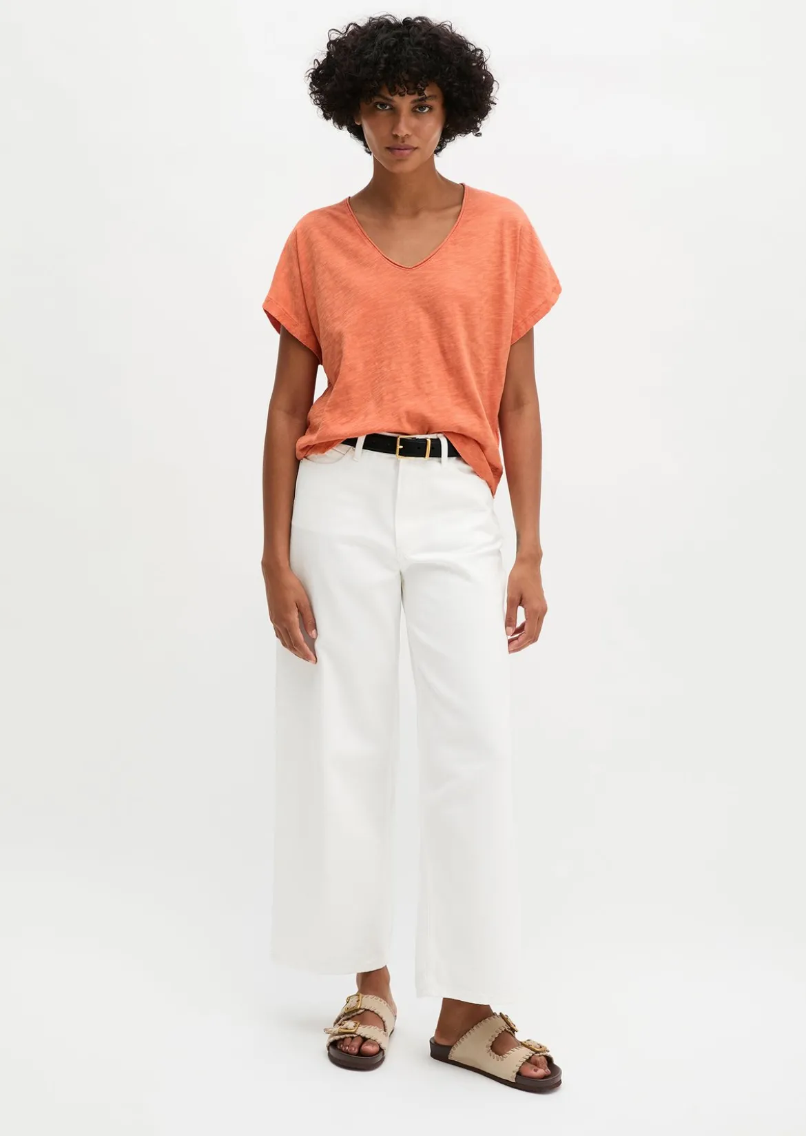 T-Shirt loose aus Slub-Jersey