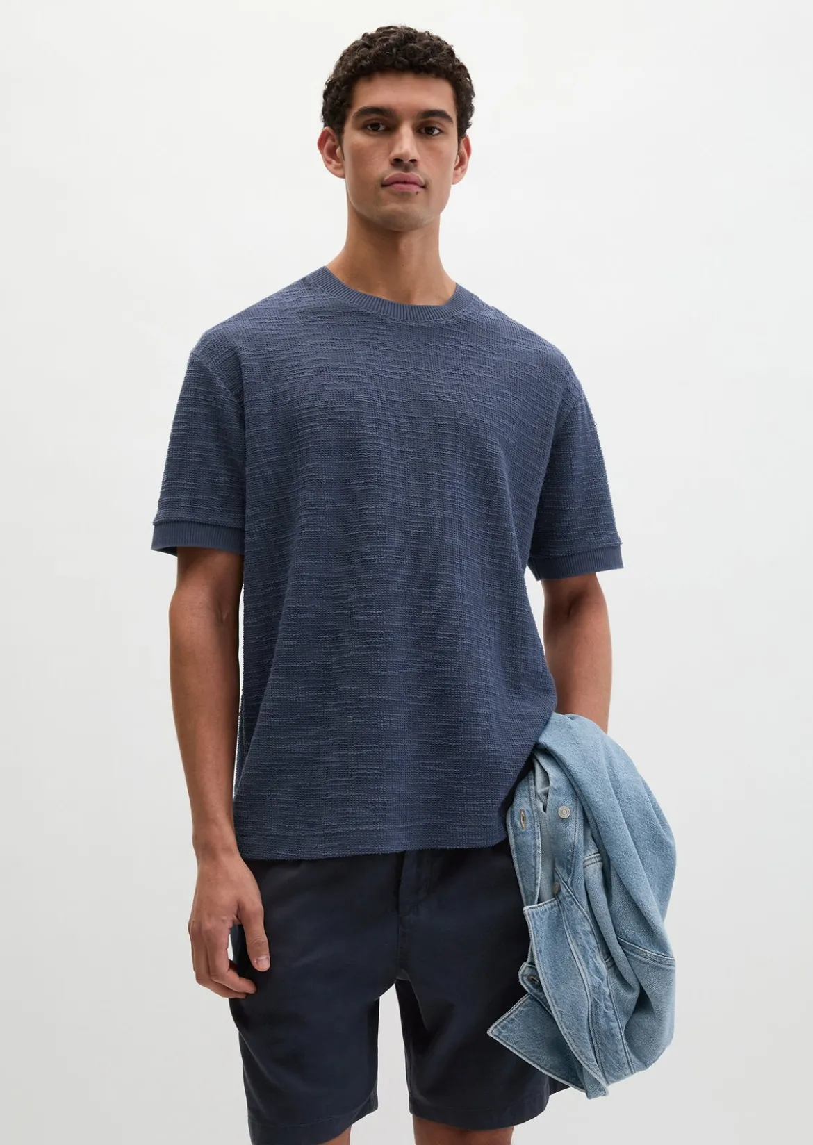 T-Shirt loose aus weichem Bouclé-Jersey