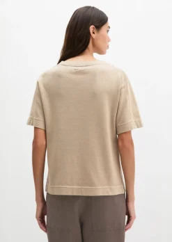 T-Shirt loose mit aufgesetzter Satin-Tasche