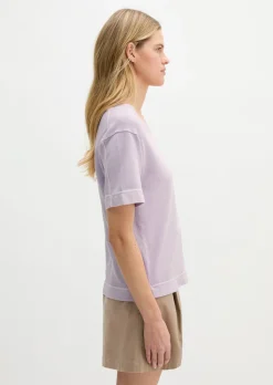 T-Shirt loose mit aufgesetzter Satin-Tasche
