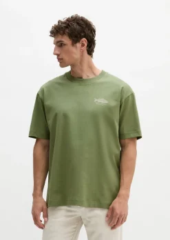 T-Shirt loose mit Fisch-Rückenprint
