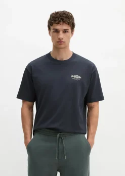 T-Shirt loose mit Fisch-Rückenprint