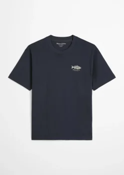 T-Shirt loose mit Fisch-Rückenprint
