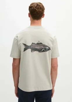T-Shirt loose mit Fisch-Rückenprint