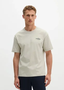 T-Shirt loose mit Fisch-Rückenprint