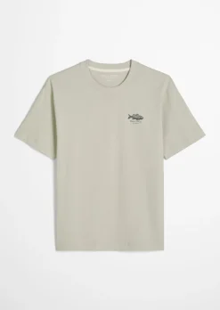T-Shirt loose mit Fisch-Rückenprint