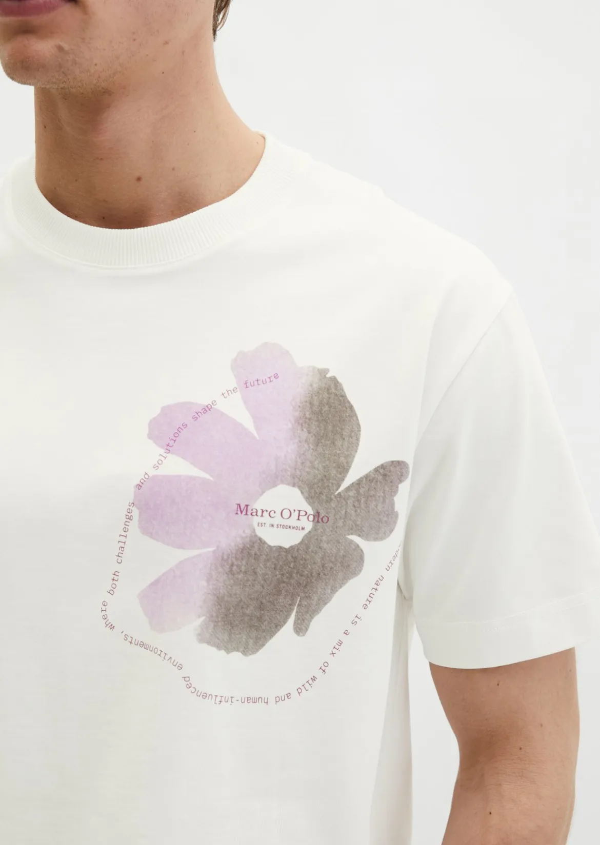 T-Shirt loose mit floralem Brustprint