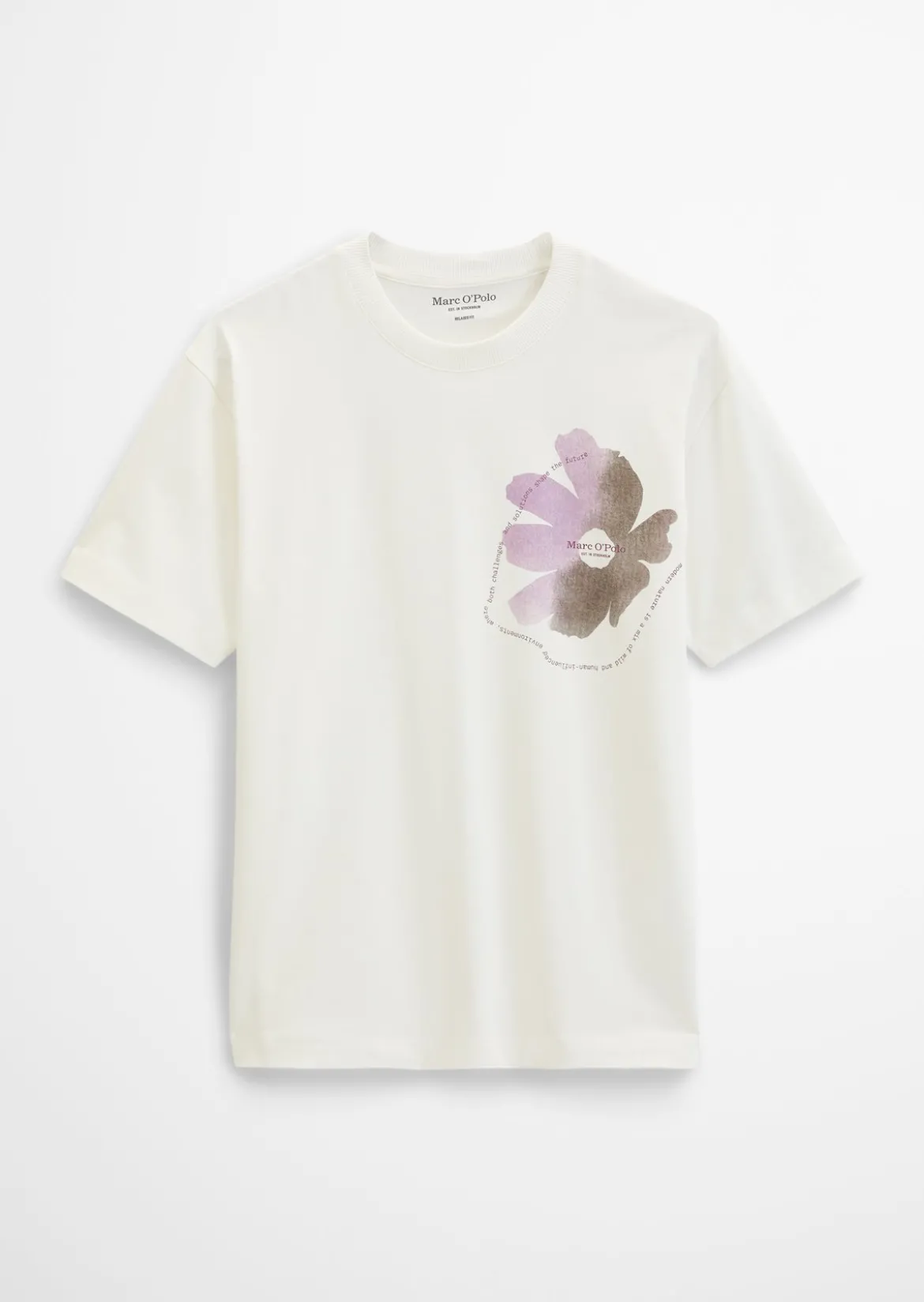 T-Shirt loose mit floralem Brustprint