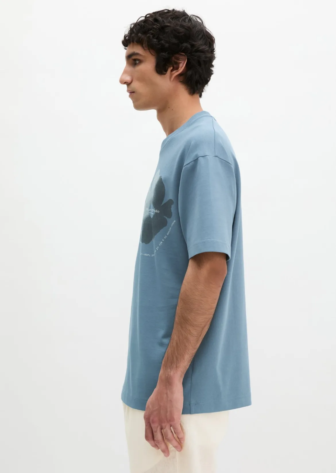 T-Shirt loose mit floralem Brustprint
