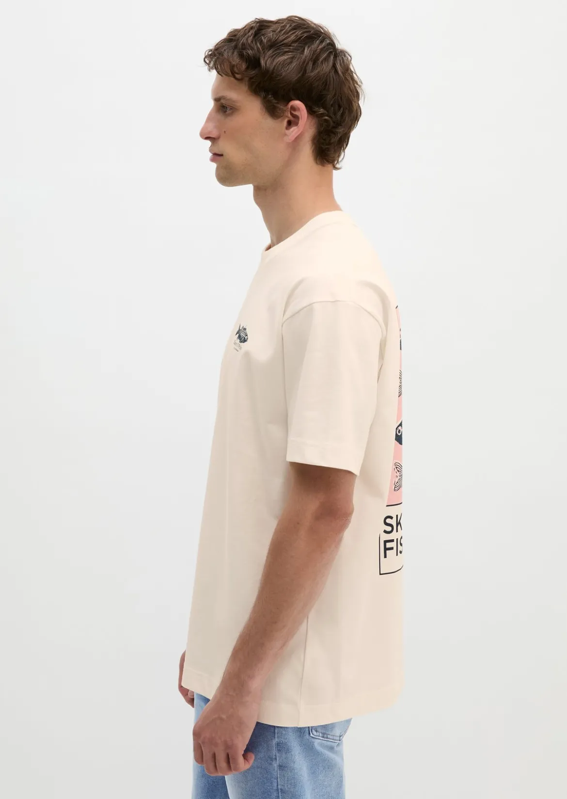 T-Shirt loose mit maritimem Rückenprint