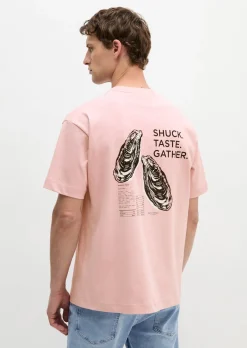 T-Shirt loose mit maritinem Rückenprint