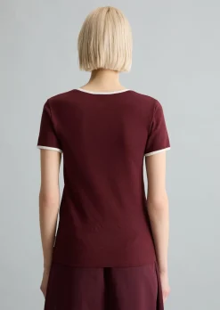 T-Shirt mit Struktur slim aus reiner Bio-Baumwolle