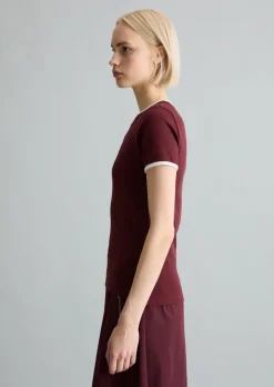 T-Shirt mit Struktur slim aus reiner Bio-Baumwolle
