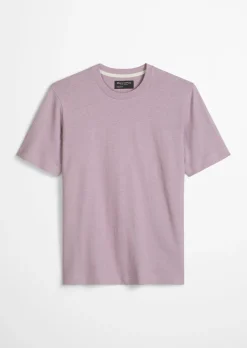 T-Shirt regular aus Baumwoll-Leinen-Mix