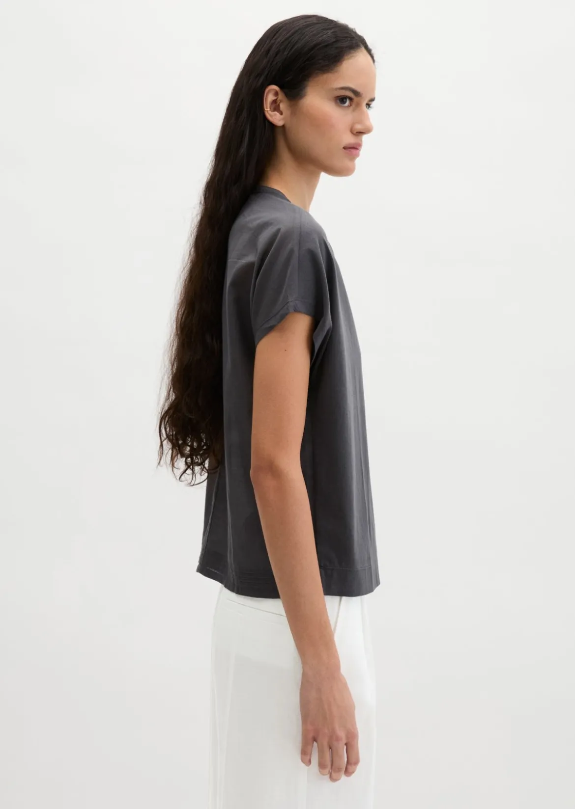 T-Shirt regular aus Material-Mix