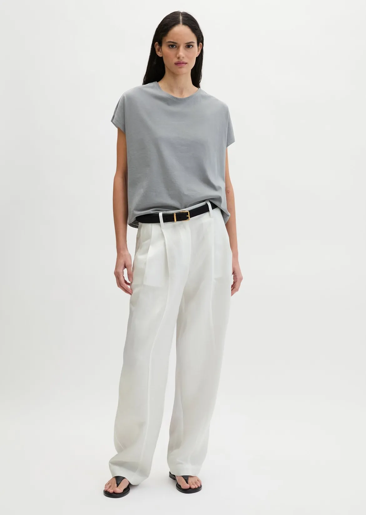 T-Shirt regular aus Material-Mix