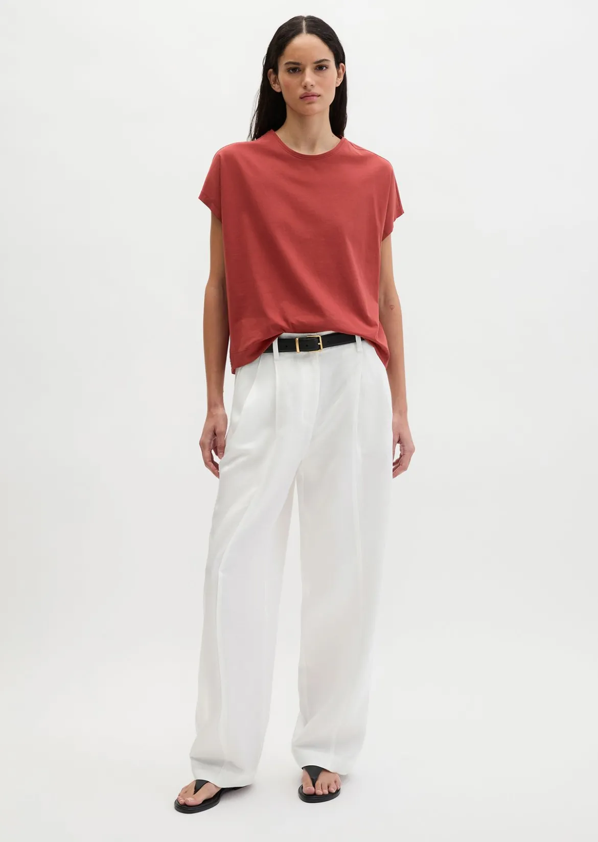 T-Shirt regular aus Material-Mix