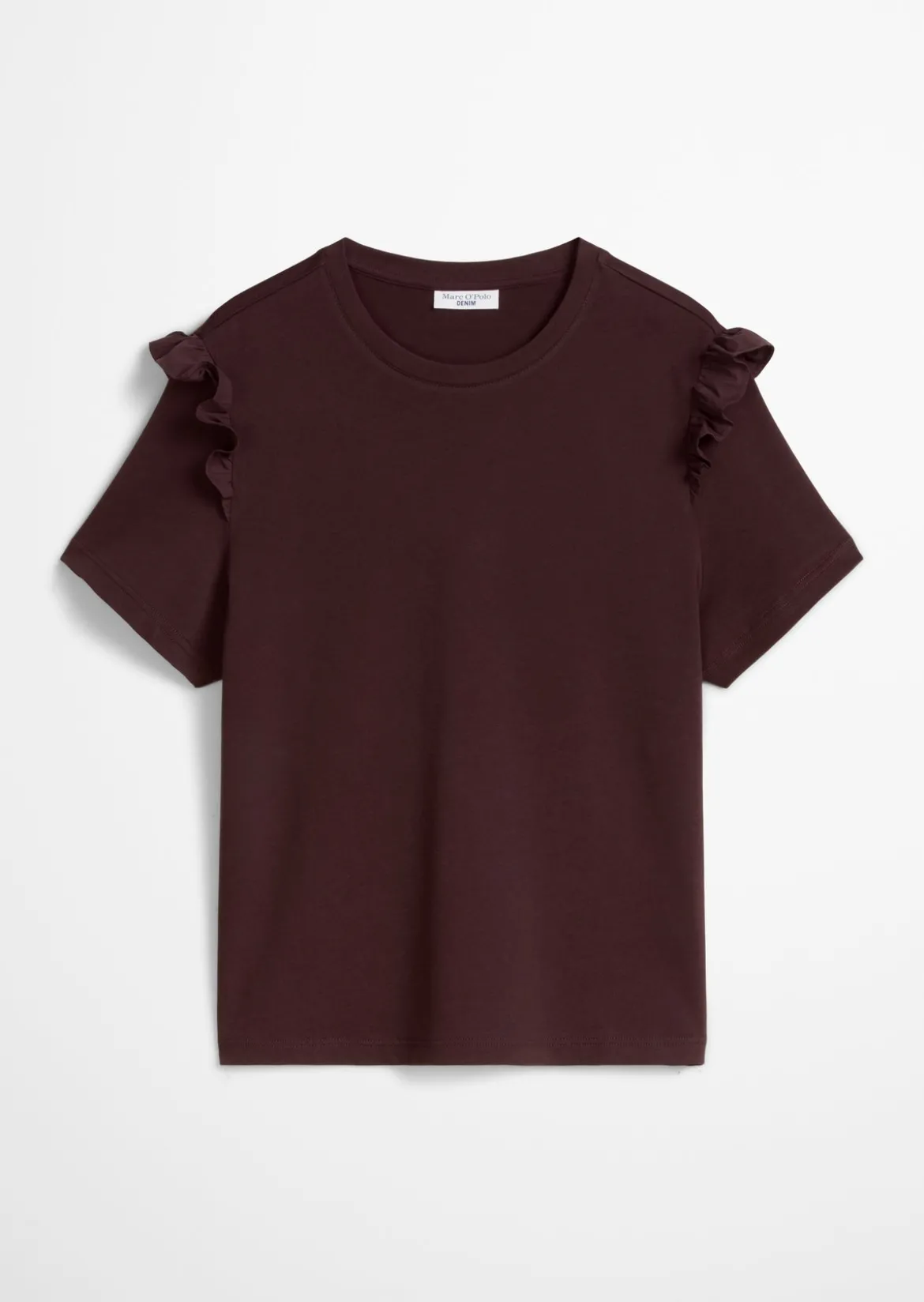 T-Shirt regular mit Popline-Rüschen am Arm