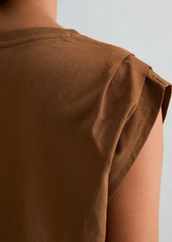 T-Shirt relaxed aus Baumwolle-Leinen-Mix