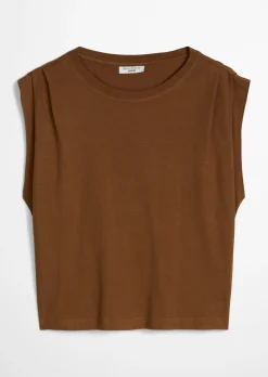 T-Shirt relaxed aus Baumwolle-Leinen-Mix